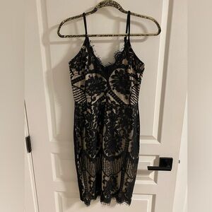 Elegant Black Lace Mini Dress
